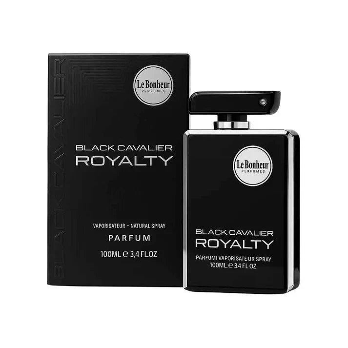 Black Cavalier Royalty Le Bonheur perfume bottle